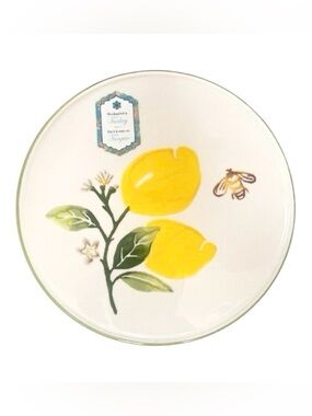 Lemon Tree And Honey Bees Trivet Handpainted Ceramics Microwave & DW Safe NWT